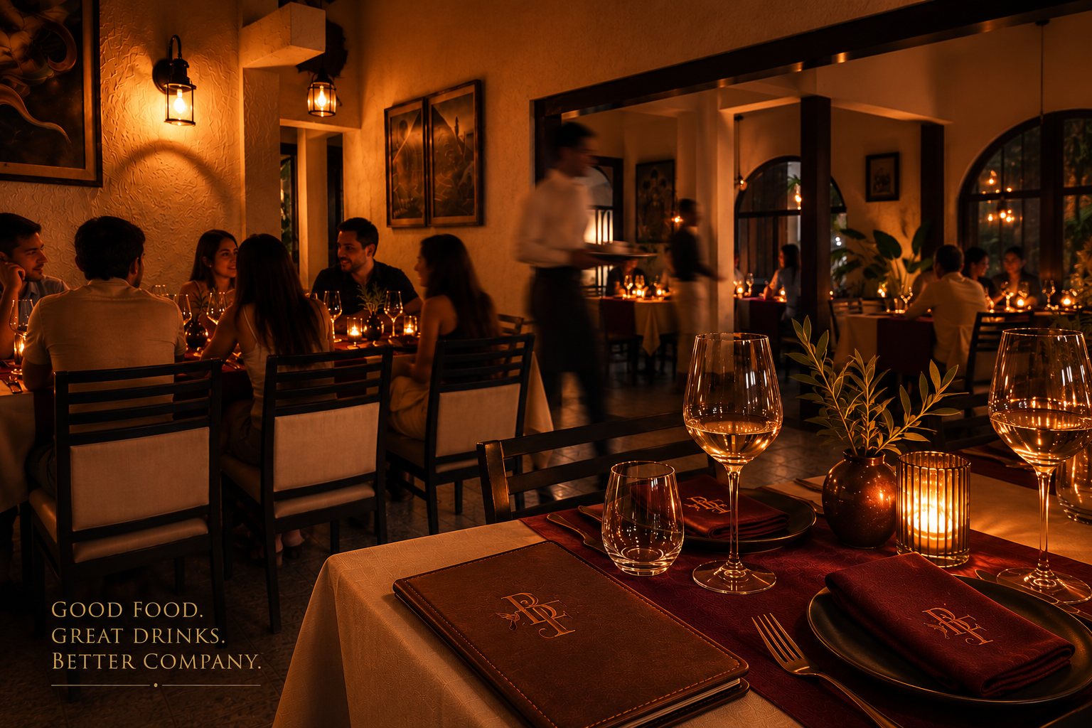 Ambiente interior cálido de Bistrot Ferney en Cuernavaca